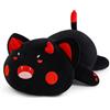 SNOWOLF Carino Gatto Peluche Abbraccio Cuscino Animali Imbottiti Giocattolo, Kawaii Peluche Giocattolo Super Soft Cartoon Throw Cuscino per Ragazze Ragazzi Brithday Regalo (30cm, Nero)