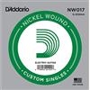 D'Addario Corda Singola D'Addario Nw017 per Chitarra Elettrica, Nickel Wound, .017