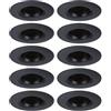 Paulmann 92120 Faretti da incasso kit di 10 fissi rotondi 90 mm GU10 max. 10x10W 230 V Nero Lampada da incasso - apparecchio senza lampadina
