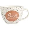 H&H Set 6 Tazze Jumbo Enjoy - New Bone China, 485 cc - Senza Piattino, Lavabili in Lavastoviglie & Adatte al Microonde