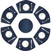 Wazaigur, tovagliette all'americana, in vinile, per tavoli rotondi, antiscivolo, resistenti al calore, facili da pulire, lavabili e lavabili set of 7 Allegro