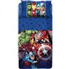 hermet Set Lenzuolo Copriletto Singolo Avengers 100% Cotone, Completo Letto Copriletto, Lenzuolo da Sopra con Ribaltina + Lenzuolo da Sotto con Angoli + Federa