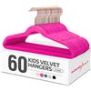 HOUSE DAY Grucce in velluto, 60 pezzi, grucce per bambini, ultra sottili, carine, grucce antiscivolo per bambini, 35,6 cm, piccole grucce per