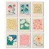 KBKBART Set di 6 poster da appendere alla parete con stampe artistiche floreali astratte, vintage, colorati, decorativi, bohémien (20,32 x 25,4 cm)