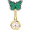 OIDEA Orologio da infermiera da donna con farfalla: verde orologio da infermiera analogico al quarzo con quadrante arabo, regalo per infermiere medico