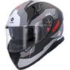 BI ESSE Casco da moto integrale in fibra di carbonio con visiera parasole Casco da moto per uomini e donne Casco da equitazione alla moda, casco da moto off-road per adolescenti (GRIGIO, M)