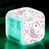 LANKOER BeamsWork - Sveglie digitali con unicorno, 7 colori a LED, LCD, cubo con luci per bambini, sveglia, comodino, regalo di compleanno, ragazza, ragazzo, donna, camera da letto, adulto (unicorno 1)