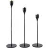 Cadzyre Set di 3 pezzi portacandele, 33/28/23 cm Candeliere da bar nero, candela da bar portacandele in metallo, cena a lume di candela, decorazioni per la casa, matrimonio (3, oro nero)