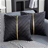 Jayusaror Federe Cuscini Divano 50x50 Nero Oro Federe per Cuscini in Velluto Quadrate Copricuscini Divano Autunno Inverno Elegante Moderno Fodere Cuscini per Divano Letto Arredamento Set 2 Pezzi