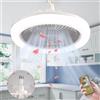 Anyingkai Lampadario con Ventilatore da Soffitto,E27 Ventola Soffitto con Luce,Plafoniera con Ventilatore da Soffitto,Ventilatore a Soffitto con Luce e Telecomando(grigio)
