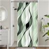 Uiiooazy Tenda Doccia Verde Salvia, Tenda da Doccia Astratta Geometrica Banda Linee Tenda per Doccia Antimuffa Impermeabile Tessuto in Poliestere Lavabile Tenda Vasca da Bagno con 6 Ganci 90x180cm
