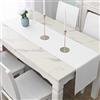 LivinEase Runner da tavolo 42 x 150 cm - Runner da tavolo Bianco in misto cotone da 250 g/m² - Runner Ideale per la tavola di Natale da 4 a 6 posti - runner tavola moderno (Bianco)
