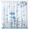 Arquiel Tenda Doccia, Fiori Blu Farfalla Lavabile 182x182 cm Poliestere Impermeabile Tenda Vasca Da Bagno Decoration Con Occhielli E 12 Ganci