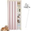 JCyh Tenda Porta Esterna con Bastone, Tenda per Porta con Chiusura Magnetica per Proteggere la Privacy, 1 Pezzo 132x210cm Tenda Termica per Porta, Rosa Chiaro