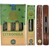 Aromasenses| Incenso di Citronella biologico Ullas Sahumerio | 100% naturale | Fatto a mano | 25 gr x 12 Pacchetti = Totale 300 gr | Rilassamento, Meditazione + 1 Bruciatore di incenso Aromasenses