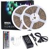 Ubanner Led Striscia Luci Kit 30M 5050 SMD RGB Flessibile LED Nastro Luci Non Impermeabile con DC24V CE Alimentatore RF Telecomando per Sotto Armadio Illuminazione Camera da letto, Soggiorno