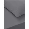 Sapphire collection 200 Thread Count 100% Cotone Egiziano Lenzuolo con Angoli, Misura: Singolo, Grigio