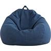 AD.CON Poltrona a Sacco Indoor con riempimento di perle EPS, Puff, poltrona relax, cuscino da seduta, cuscino da pavimento, Bean Bag (L, Blu navy)