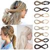 Silk-co Extension Capelli in 3 Treccine Fermacoda Capelli Finti Fascia Regolabile(25-30cm) Accessore per Capelli Posticci Donna-Marrone Medio