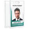 Uniclife Porta badge verticale trasparente in plastica con chiusura lampo richiudibile, custodia impermeabile per ufficio, scuola, carte di credito, patenti di guida e carta d'identità, confezione da
