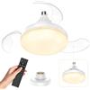SWBSLL Ventilatore da Soffitto con Luce e Telecomando, 40CM Dimmerabile Lampadario Ventilatore da Soffitto con Pale Nascoste, 4 Velocità, E27 LED Lampada, Dimmerabile, Silenzioso, per Soggiorno, Camera