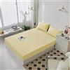 Homxi Copriletto Singolo Elasticizzato con Angoli con 2 Federe(180 x 220 cm),Lenzuola Letto Matrimoniale Tinta Unita Lenzuola Estive Matrimoniali Giallo Beige