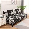 Hiseng Copridivano Senza Braccioli 3 Posti Elasticizzato Fodere Coperture Divano Letto Pieghevole Clic Clac Universale Lavabile Rimovibile Anti Scivolo Copri (190-225cm,Nero Astratto)
