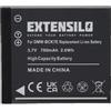 EXTENSILO batteria sostituisce Panasonic NCA-YN101F, NCA-YN101G, NCA-YN101H per fotocamera digitale DSLR (700mAh, 3,7V, Li-Ion)