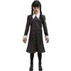 Chaks - Costume da Mercoledì Addams per bambini, abito nero con colletto bianco, vestito per Halloween e carnevale