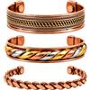 Touchstone Bracciale buddha spirituale indiano tibetano tre gioielli in rame rame ottone guarigione pace chakra yoga meditazione mantra gioielli per donna Copper 1