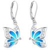 Eusense 925 Argento Sterling Farfalla Orecchini a Penzoloni Orecchini a Farfalla Regalo per Donne Signore Ragazze