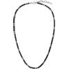 GAVU Collana da Uomo con Perline Heishi di Pietre Dure Naturali, Collana Pietra Nera ed Ematite da Uomo Stile Minimalista
