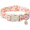 ARING PET Collare estivo per cani, collare per cani con fiori colorati stampati, collare floreale in cotone con fibbia in plastica a sgancio rapido per cani maschi e femmine