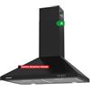 Corbero Corberó KURAMATHI760B Campana Decorativa Piramide Nero, 70 cm, Portata 621,71 m3/h, 165 W, 3 velocità, 2 filtri in alluminio, filtro carbonio, efficienza energetica A
