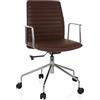 HJH Office da ufficio elegante con funzione di oscillazione VEMONA 30 direttore design per e home office, ecopelle marrone