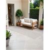 Hanse Home NORTHRUGS Kona Tappeto classico per interni ed esterni, in tessuto piatto classico, reversibile, resistente alle intemperie e ai raggi UV, per balcone, terrazza, giardino, bianco, grigio, 80 x 250 cm