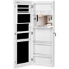 SONGMICS Portagioie Armadio Organizzatore Bianco per Gioielli con Specchio da Appendere a Porta Parete JBC63WV1