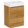 Baikal Mobile da bagno Mini. Mobile montato. 2 porte sospese con lavandino. Armadio da bagno. Lavabo Ceramico. 45 cm Teka.