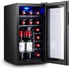 IUBGFTO Frigorifero e dispositivo di raffreddamento per bevande, cantinetta per vino a temperatura costante Frigo per birra con display digitale della temperatura Luce a LED Dispenser per dispositivo di raffr