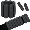KOOOGEAR Set di 2 pesi da polso per caviglia, pesi regolabili, in silicone, per corsa, jogging, ginnastica, fitness, movimento (2 pezzi, nero, 1 kg (2 x 0,5 kg)