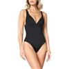 Goldenpoint Donna Costume da Bagno Shaping - Costume Intero a Triangolo e Spalline Larghe Regolabili in Tinta Unita Taglia 5B Colore Nero