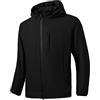 TONY BACKER Giacca Jacket Uomo Invernale Softshell Impermeabile Antivento con Cappuccio Giacca Calda Giubbotto Uomo Trekking Casual (XL, NERO-05)