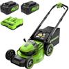 Greenworks 48V (2x24V) Tagliaerba Semovente a Batteria, Ampiezza di taglio 46cm, Tagliaerba Elettrico Batteria CON Due Batterie 4Ah e Caricabatterie Doppio MO48L424-01