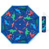 decalsweet Ombrello Pieghevoli Antivento Bambino, Ombrello Automatico da Sole con Strisce Riflettenti, Ombrello Piccolo Portatile Resistenti da Viaggio per Ragazzo e Ragazza, Dinosauri Blu