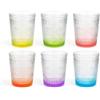 KORAT Set 6 Bicchieri Acqua in Vetro Colorato 280 ml Bicchieri Decorati con Fondo Multicolore, Stile Vintage10x8x8 cm Ideali per Acqua, Succhi, Cocktails, Bicchieri Colorati Estivi