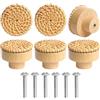 Ainiv 6pz Pomello per Mobili in Legno, 40mm Maniglie Rotonde, Pomelli per Armadietti con Viti per Porte Armadietti Cassetti e Guardaroba Accessori Mobili