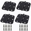 KOVNISE Confezione da 4 Cerniere 3 Pollice Heavy Duty Shed Door Cerniere Porta Cinghia Cancello Cerniere Ferro Nero Hardware battuto per Legno Shed Barn Door Recinzione Cancello Swing Yard Door