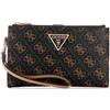 GUESS Laurel Double Zip Wallet, Portafoglio Organizer Donna, Logo Marrone, Taglia Unica