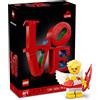 BRICK Flip Lego Love - Mini set da costruzione per adulti, decorazione per la casa, San Valentino e Lego, regalo per coppie, attività creativa per gli amanti dell'arte e del design (Lego 31214)