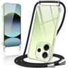 Coiwxmoi Cover per Xiaomi Redmi Note 14 4G con Cordino 6,67,Trasparente Custodia con Laccio Tracolla Corda Catena Cinghia,Ultra Morbido Silicone TPU Antiurto Case per Xiaomi Redmi Note 14 4G, Nero